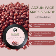 Adzuki Face Mask & Scrub with Kelp Extract - OmMade Organic Skincare