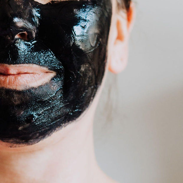Bentonite Clay & Charcoal Face Mask on Face