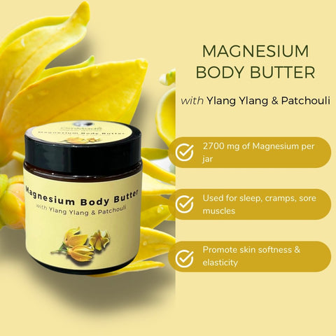 Magnesium Body Butter with Ylang Ylang & Patchouli 120ml - OmMade Organic Skincare