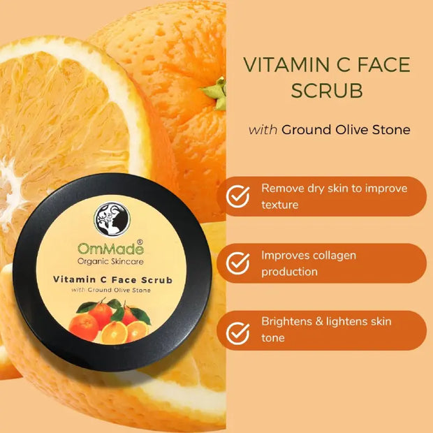 Vitamin C Face Scrub 60ml - OmMade Organic Skincare